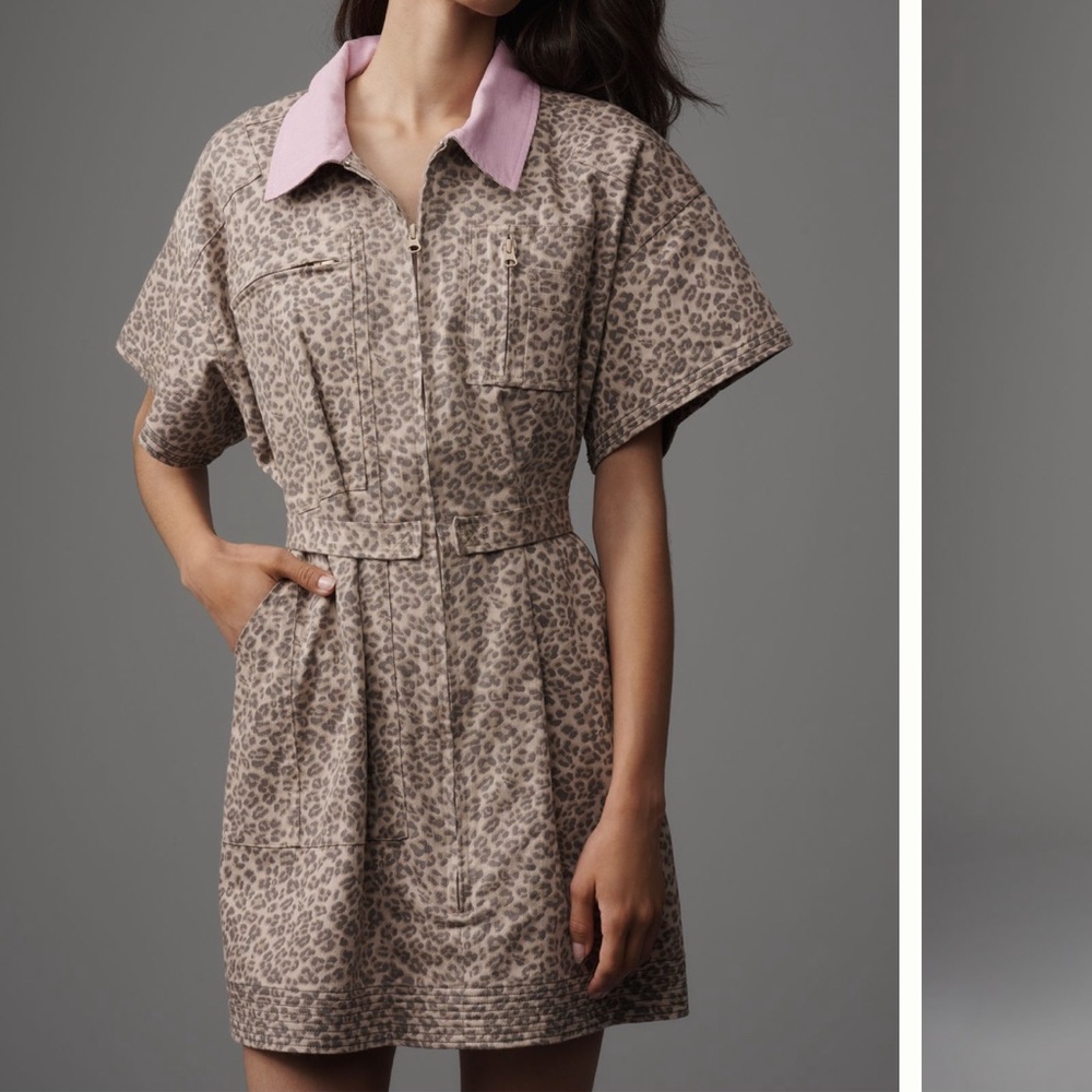 Anthropologie Maeve Utility Fit & Flare Mini Shirt Dress